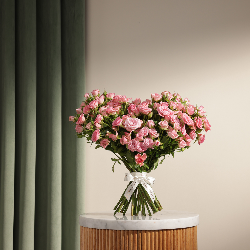 Pink Heart Roses Bouquet 