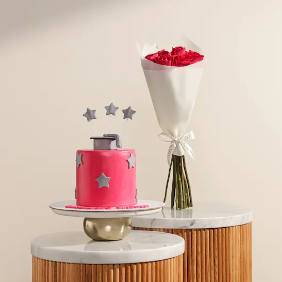 December Cake Personalized Graduation Fuchsia Cake | Victorious Flower