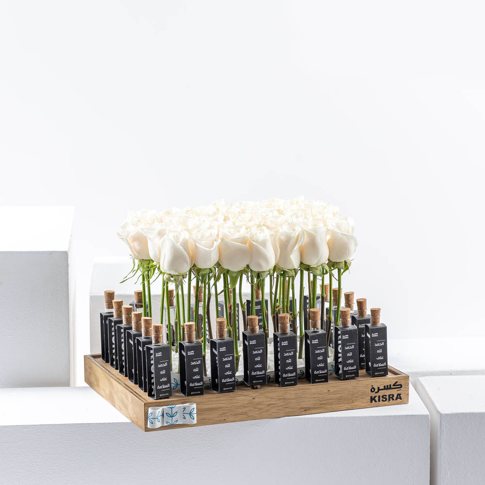Kisra Tray | White Roses