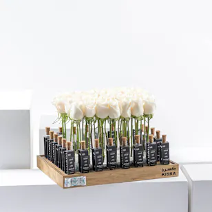 Kisra Tray | White Roses Kisra Tray | White Roses