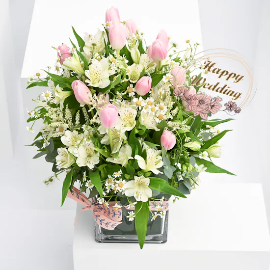 Wedding Soft Blooms | Glass Vase