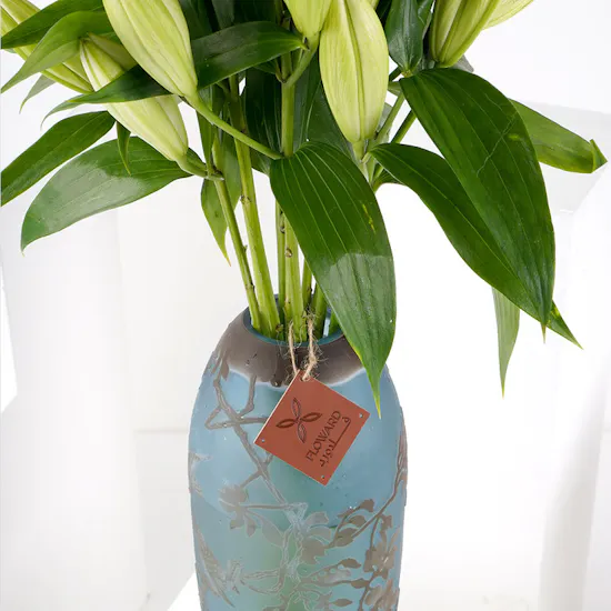 White Lilies | Blue Vase