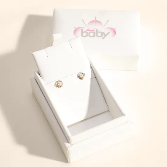 Baby Fitaihi Flower-Shaped Pearl Kids Stud Earrings