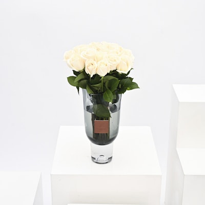 25 White Roses | Vase