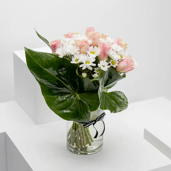 Pink Summer Roses Vase