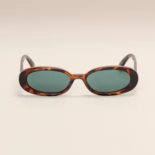 Le Specs Outta Love Oval Tort Green Mono Unisex Sunglasses