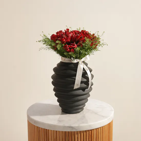 Scarlet Harmony Flower Vase