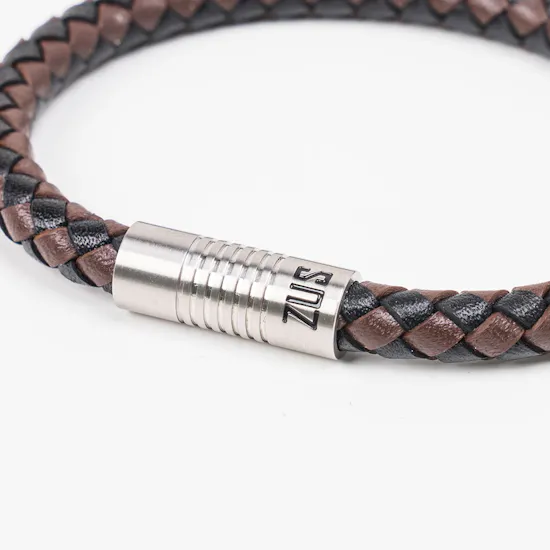 ZUS Single Black & Brown Leather Bracelet