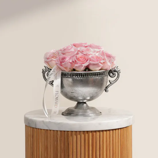 Blush Heirloom Rose Vase