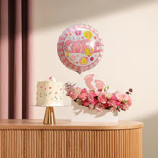Floward New Baby Girl Cake | Blooms Tray