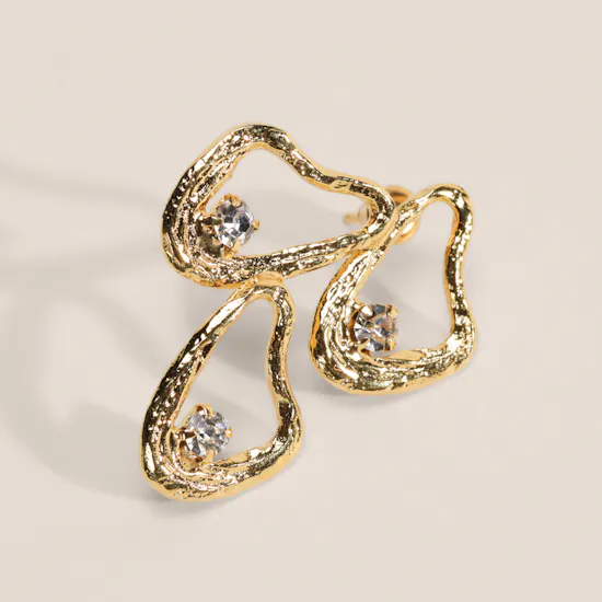 Lynyer Celestial Whispers Trip Drop Gold Plated Earrings