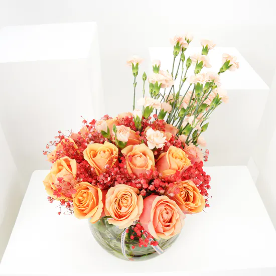 Peachy Elegance | Flower Vase