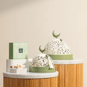 Hedeya White and Green Duo Date Serving Tray Set | Patchi Classic Chocolate Box