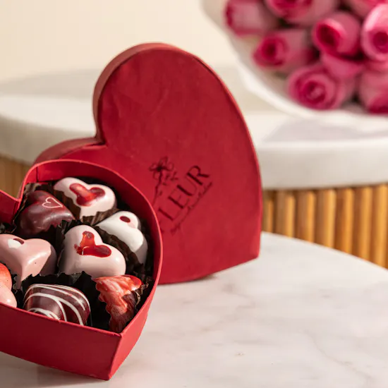 Fleur Heart Belgian Chocolate Box | Revival Roses Bouquet