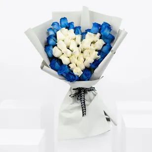 Blue And White Flowers Bouquet 