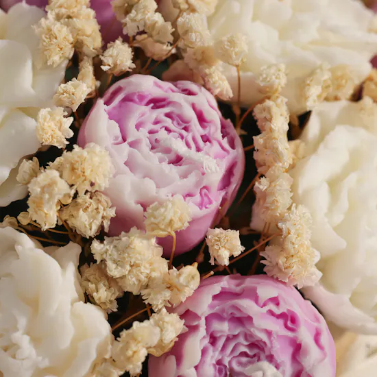 Done By SHK Large Purple and White Candle Bouquet