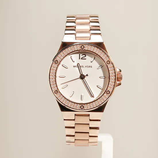 Michael Kors Rose Gold-Tone Lennox Watch and Bracelet Women’s Gift Set