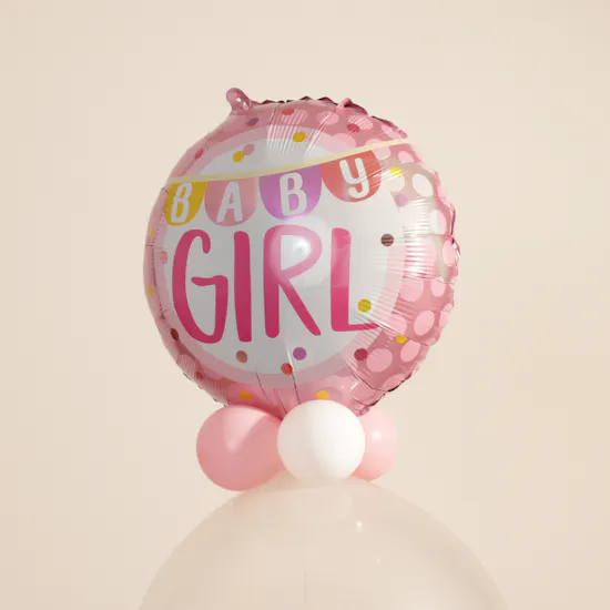Balloonizer New Baby Girl Balloons with Teddy Bear