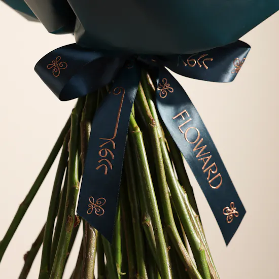 Elegant Orange Roses Bouquet | 50 Roses