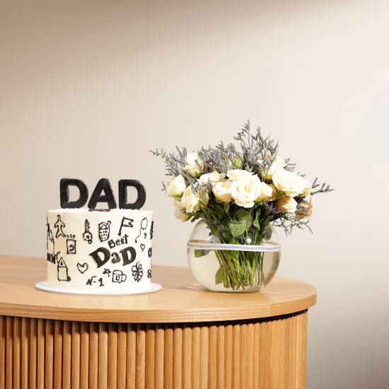 Crumbles Best Dad Cake | Peach Flowers