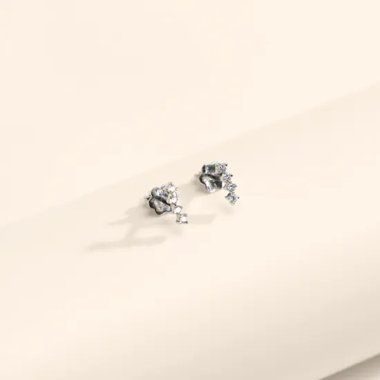 Siran by Iram White Gold Diamond Sequence Earrings