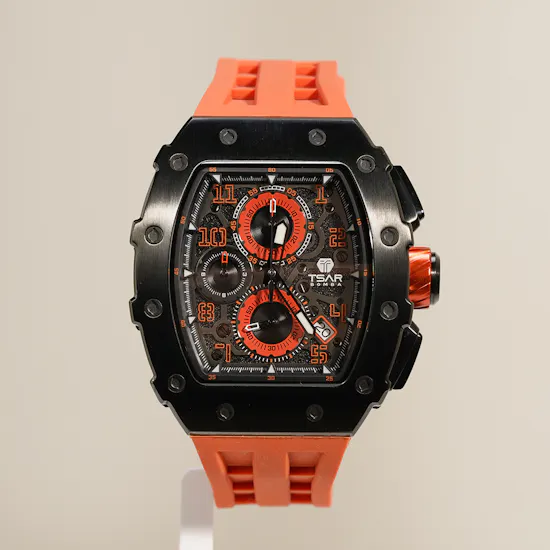 Tsar Bomba Elemental Quartz Black Orange Men's Watch