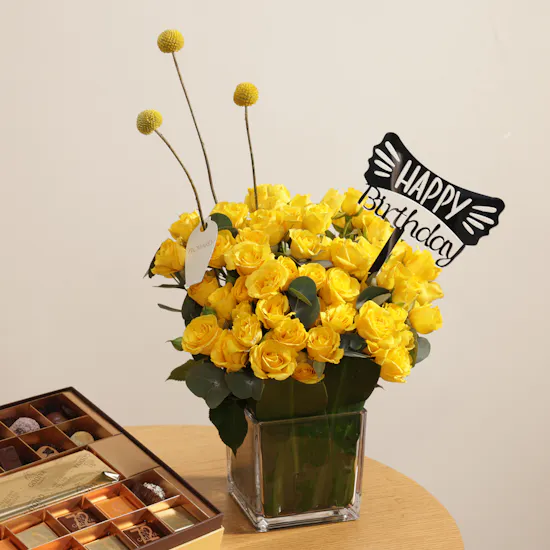 Godiva Ultimate Collection Chocolates Box | Birthday Flower Vase