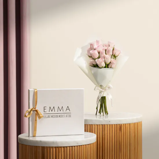 Emma Pink Lemonade Scarf | Delicate Flower Bouquet