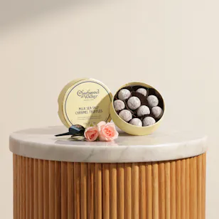 Charbonnel et Walker Sea Salt Caramel Truffles Box and Roses