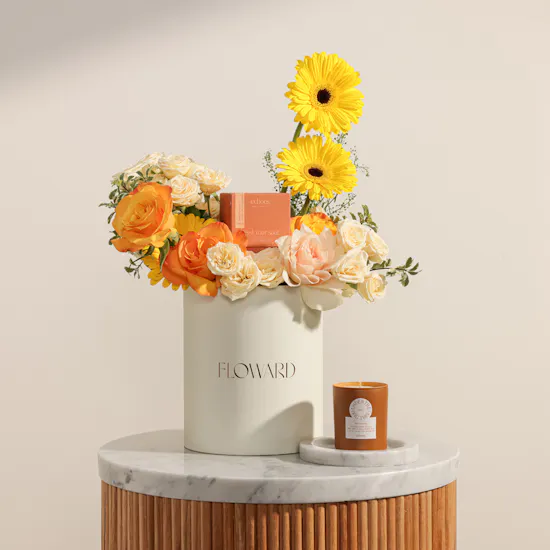 Echoes Candle Under the Fig Tree Small Candle | Apricot Glow Flower Box
