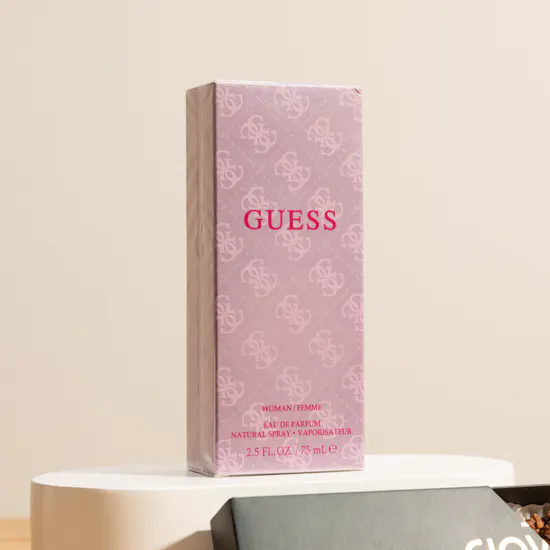 Guess Pink EDP For Women | Giovanni Dark Chocolate Caramel Mini Box and Flowers