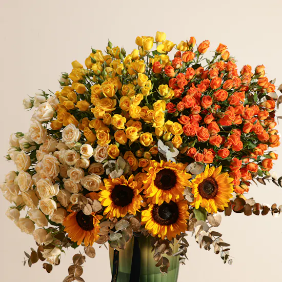 Sun-Kissed Flowers Vase