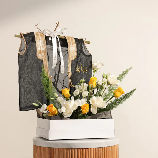 Belovedone Personalized Baby Boy Bisht | Elegant Flowers Arrangement