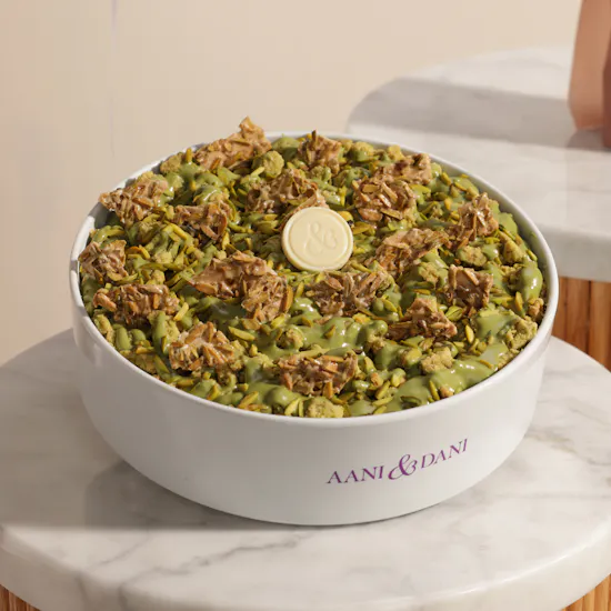 Aani & Dani Pistachio Pudding Cake | Birthday Flower Bouquet