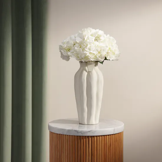 Pure White Hydrangea Vase