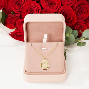Floward Letter W Necklace | Red Roses