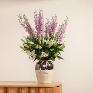 Lily & Delphinium Whisper  Vase
