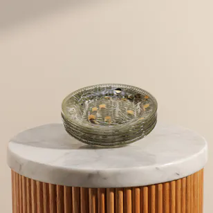 Safat Home Rumana Glass Sweet Plate Green Set