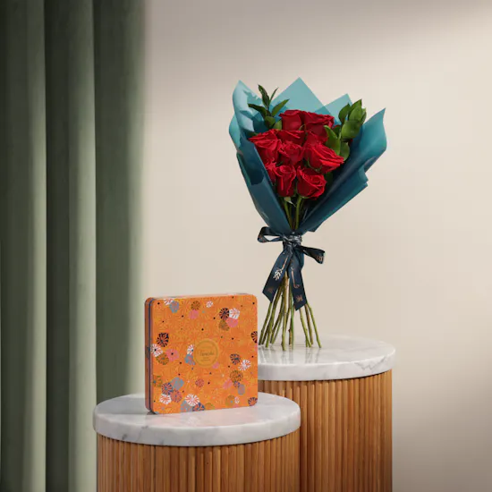Venchi Murrine Maxi Assorted Chocolates Orange Tin Box | Delicate Flowers