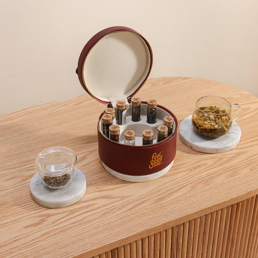 Feel Good Tea Leather Burgundy Bag 3