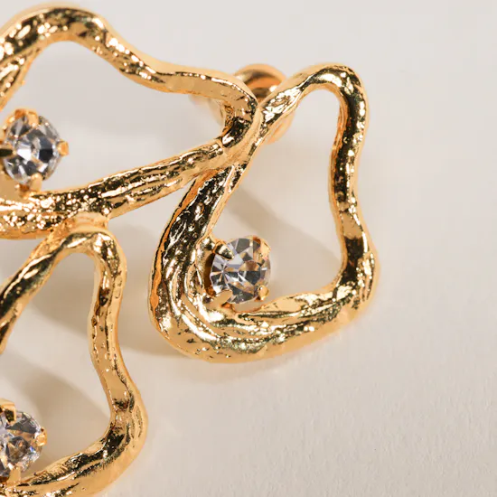 Lynyer Celestial Whispers Trip Drop Gold Plated Earrings