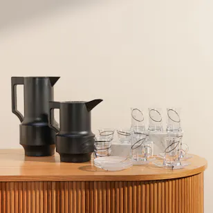 Safat Home Elegant Tea and Coffee Black Serving Set Safat Home Elegant Tea and Coffee Black Serving Set