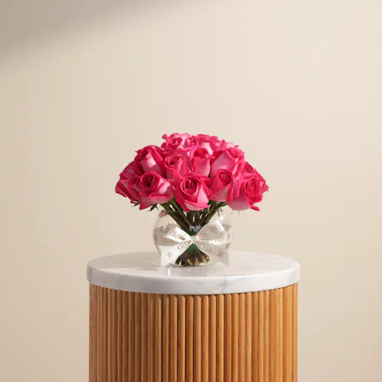 Fuchsia Splendor Vase | 25 Roses