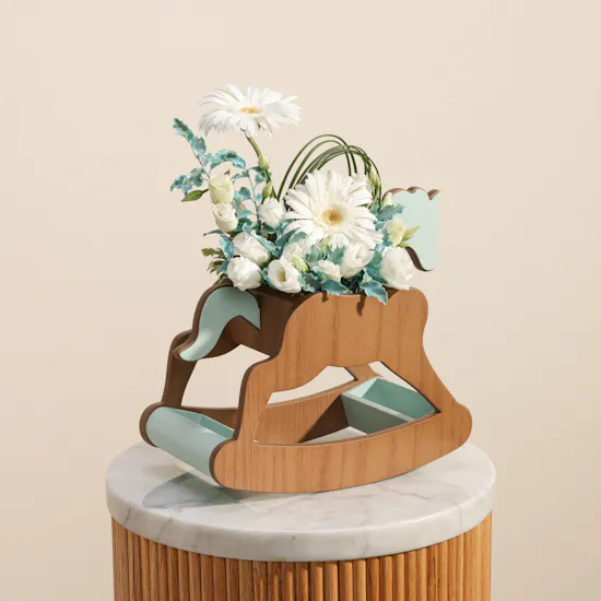 Floward Baby Boy White Flowers Pony