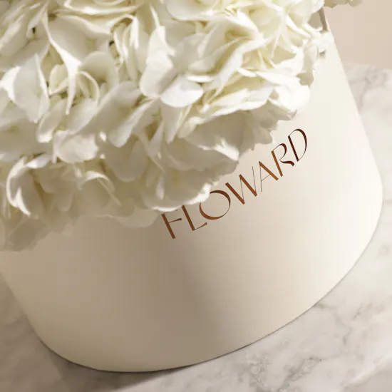 صندوق زهور هيدرانجيا السمفونية البيضاء | 15 زهرة