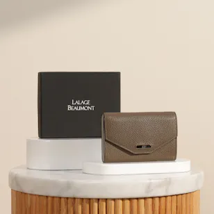 Lalage Beaumont Caribou Taupe Leather Women's Wallet 