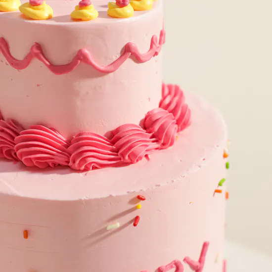 NQ's Bakery Personalized Photo Pink Birthday Cake