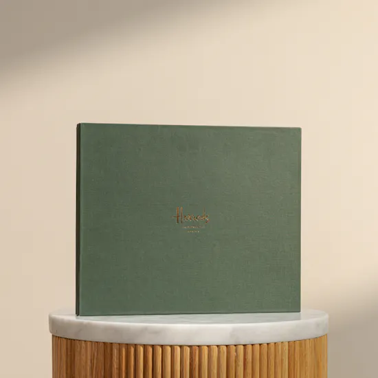 Harrods Leather Writing Black Folder