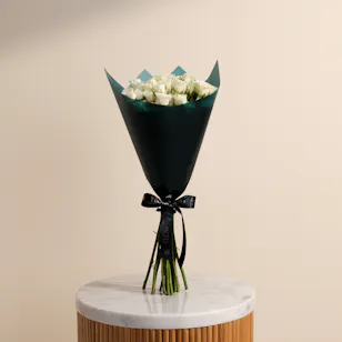 Angelic White Baby Rose Bouquet | 18 Flowers
