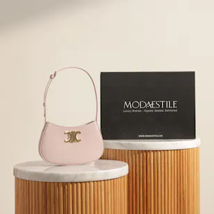 Celine Medium Tilly Bag In Shiny Calfskin Bleached Pink Handbag